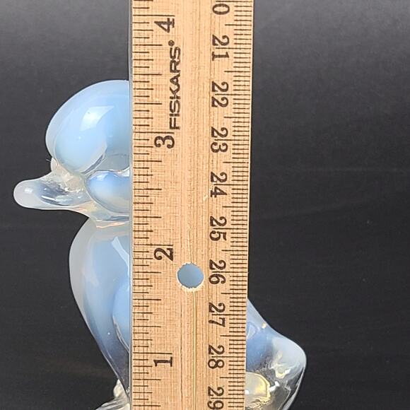 Fenton Opalescent White Clear Glass Duckling Duck Figurine - Picture 8 of 8